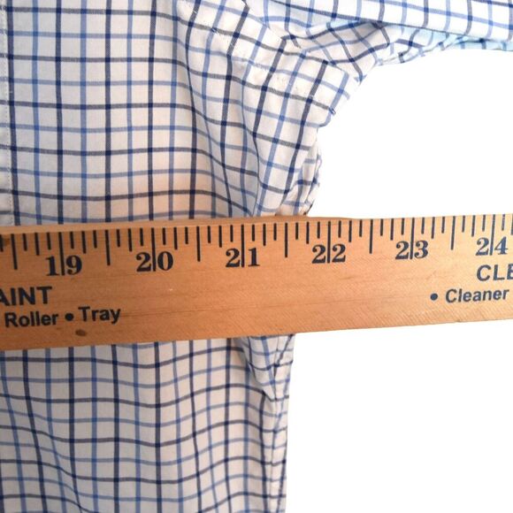 Ralph Lauren Classic Fit Shirt Size M Blue White Grid Check Long Sleeve Preppy - Picture 5 of 6
